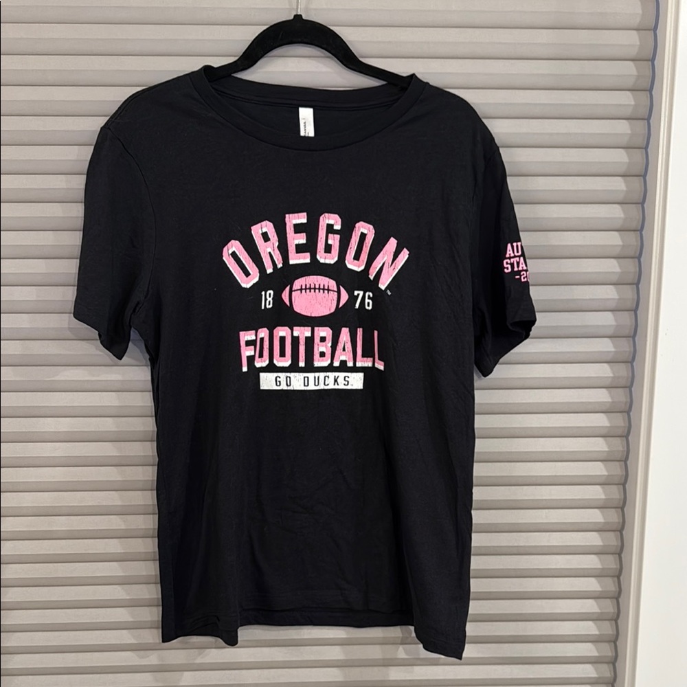 Bella Canvas Black and Pink Oregon Football Tee
